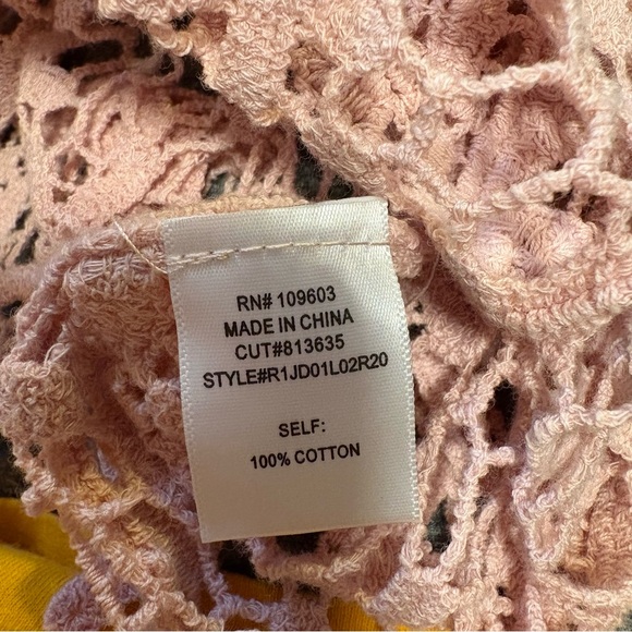 Y2K Boho Open-Net Crochet Cardigan Rabbit Rabbit Rabbit Womens M-L Cropped - Picture 5 of 7